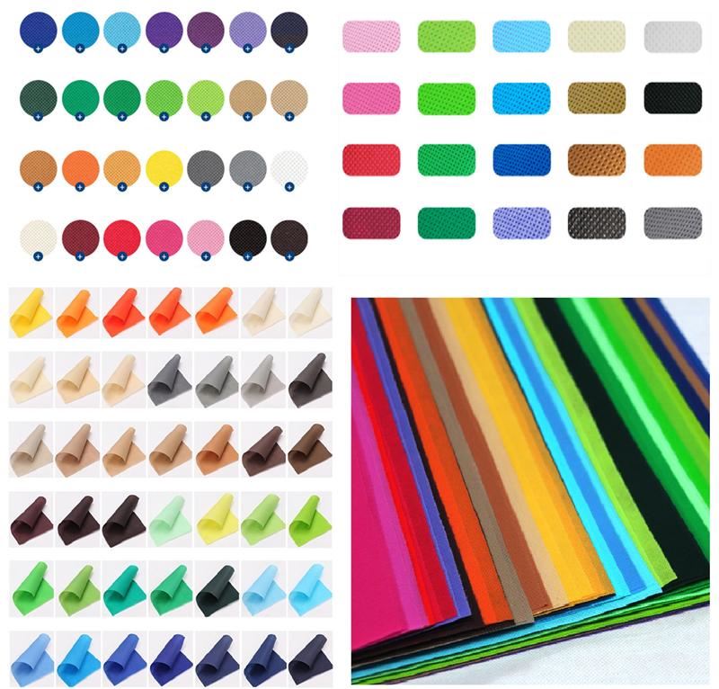 Non-woven bag material color display